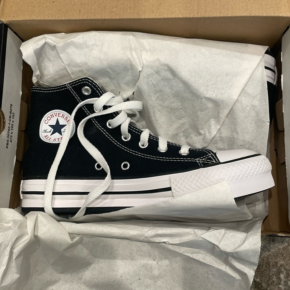 Black platform high top converse Y4/W6